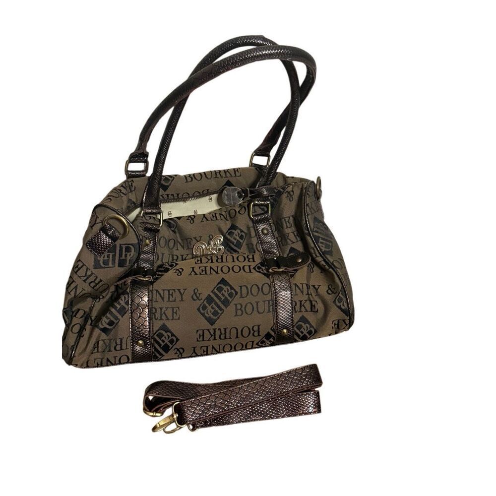 Dooney & Bourke Women's Signature Logo Canvas & Leather Duffle Bag Brown